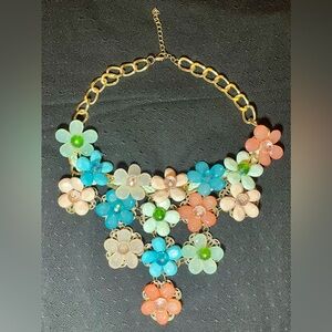 Floral Multicolor Statement Necklace